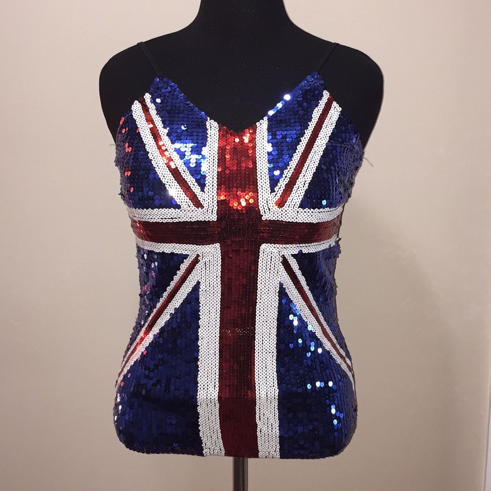 Union jack sequin tank